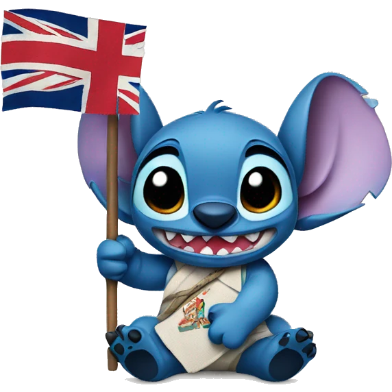 Stitch holding a Fiji flag emoji