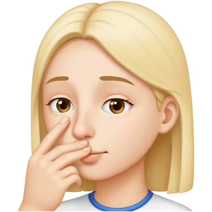 Person touching there nose  emoji