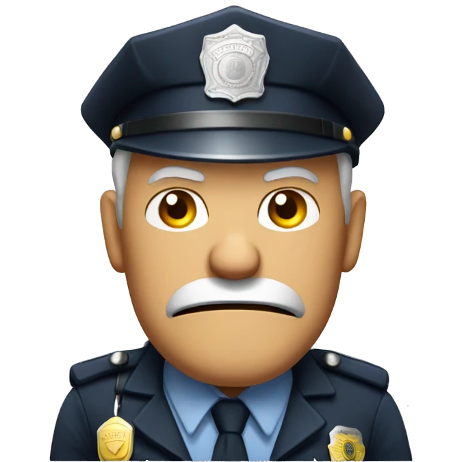 Older man policeman angry emoji
