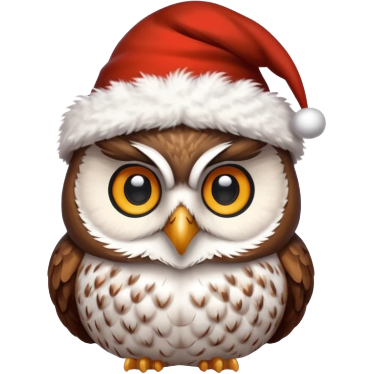 
Owl , Christmas hat  emoji