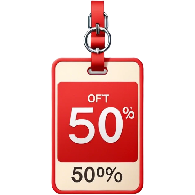 A discount tag that says 50%. emoji