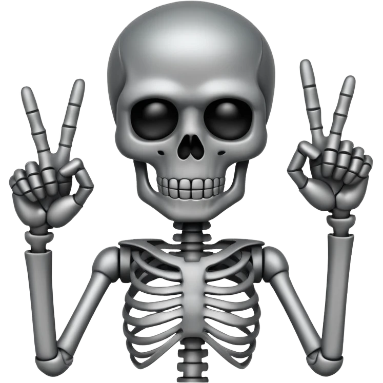 Metal Skeleton showing the middle finger emoji