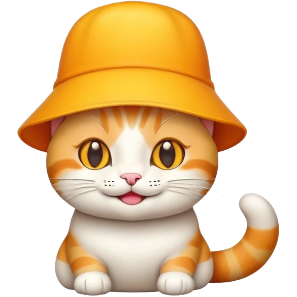 Cheese cat wearing a yellow hat emoji