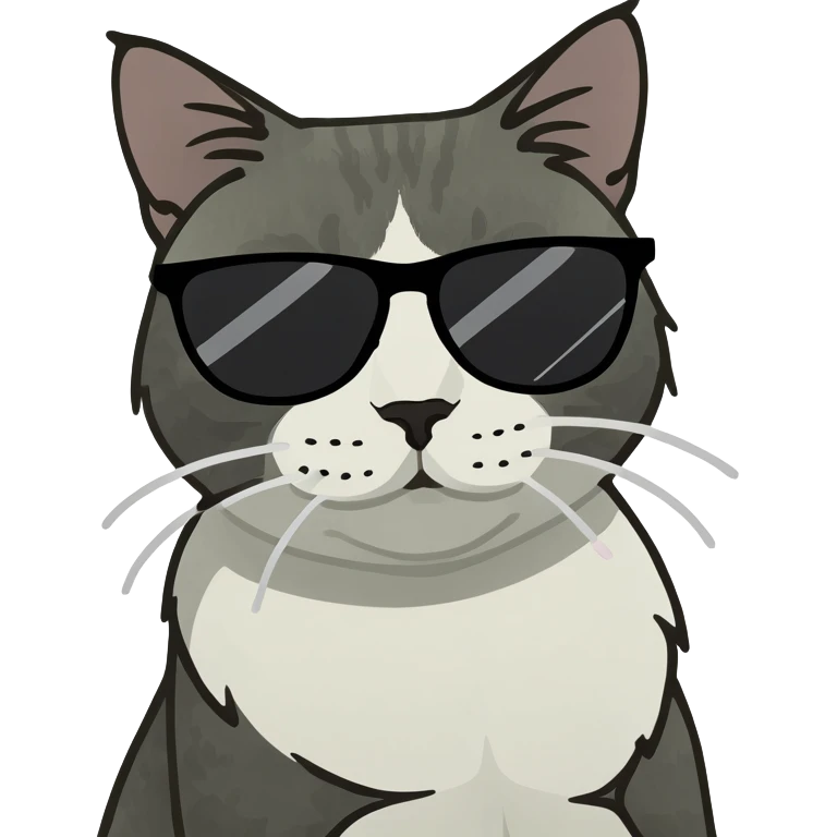 Cat with sunglasses emoji