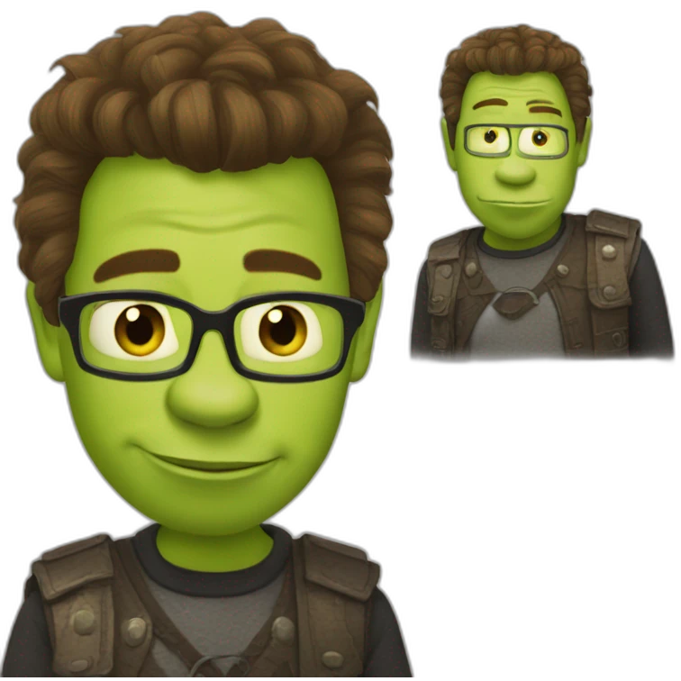 Shrek as rick astley emoji