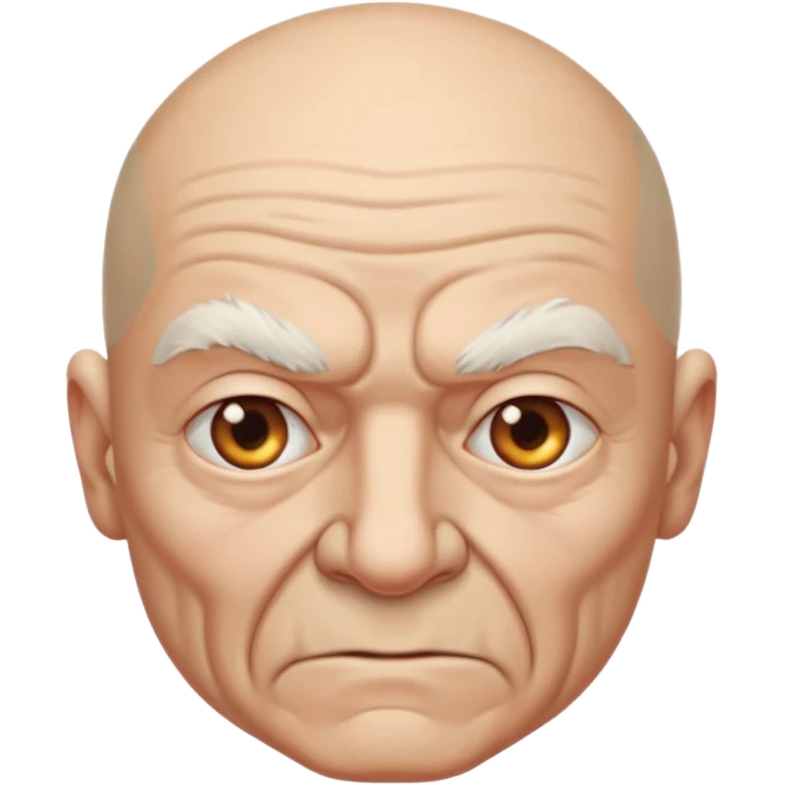 aggressive elderly man, bald head emoji