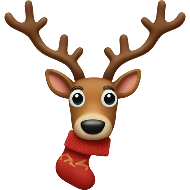Rudolph the red nose reindeer with human toes  emoji
