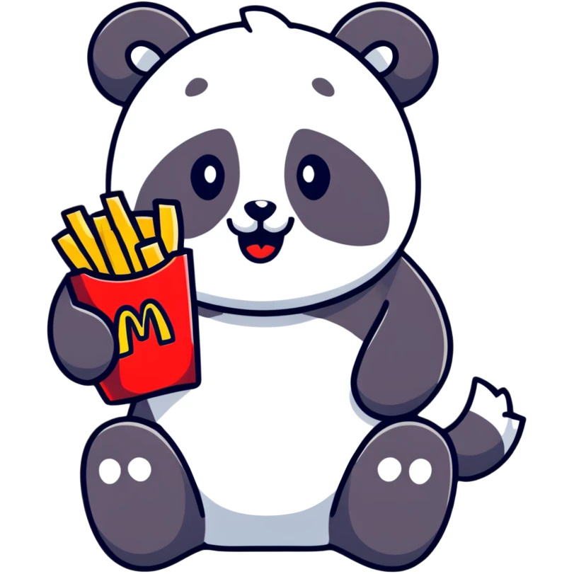 Panda eating McDonald’s  emoji