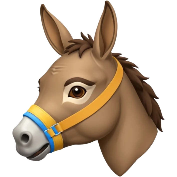 Donkey head sniffing wearing jockstrap on muzzle emoji