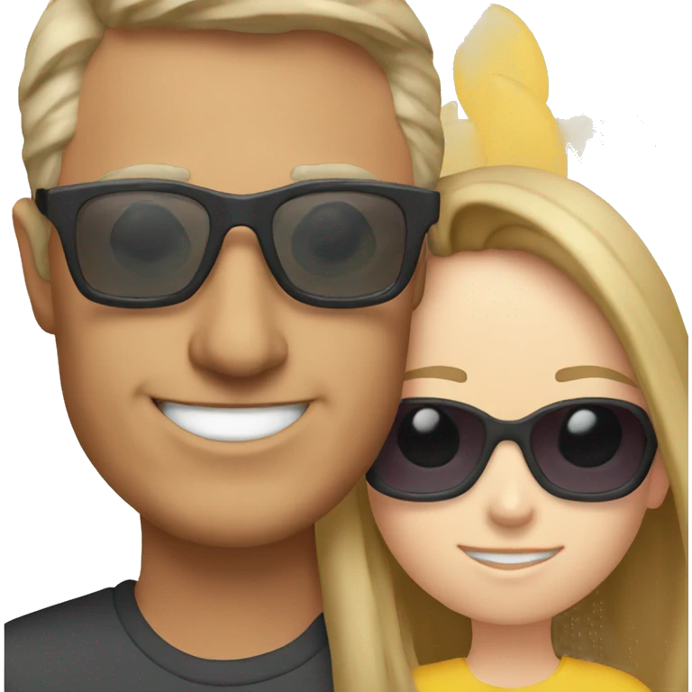 My dad with my sister and sunglasses emoji