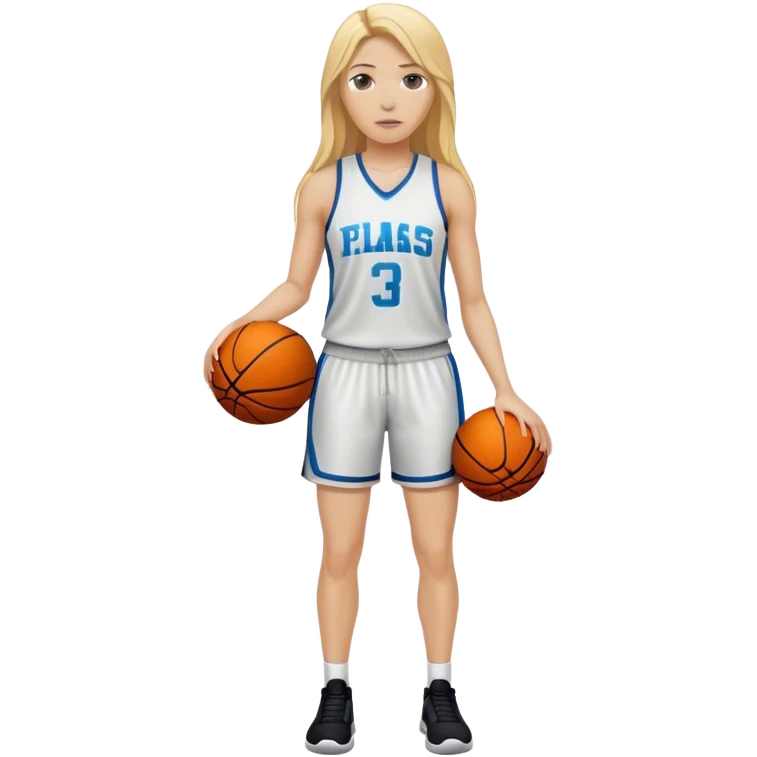 full body white female basketball head coach with long blonde hair  emoji