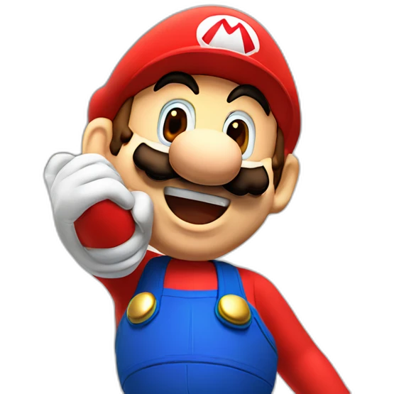 Super mario taking a selfie emoji
