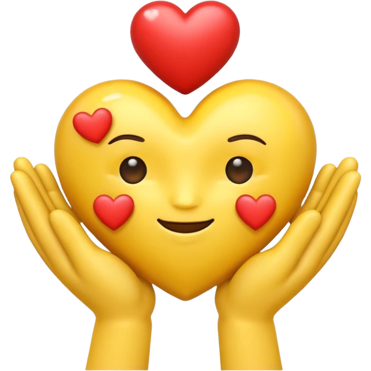 Emoji with hands holding heart emoji