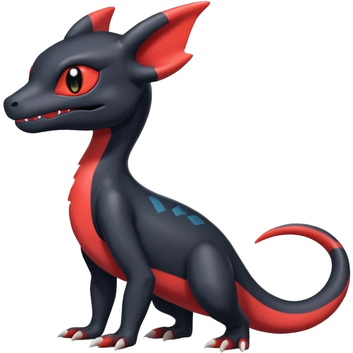 Shiny Cute Salandit-Umbreon-Charmeleon-Fakémon-hybrid-creature (full body)  emoji