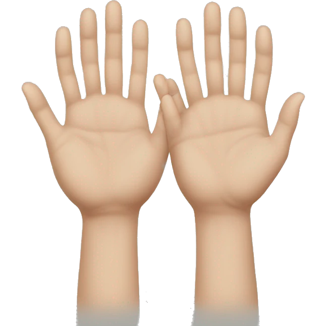 Two hands flat apart, showing distance emoji