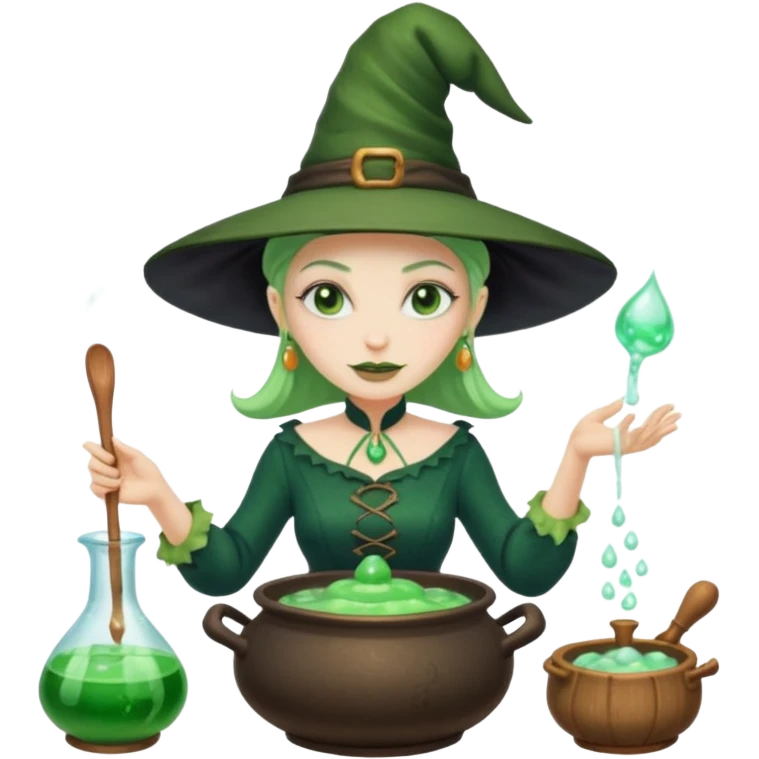 green witch cooking potion emoji