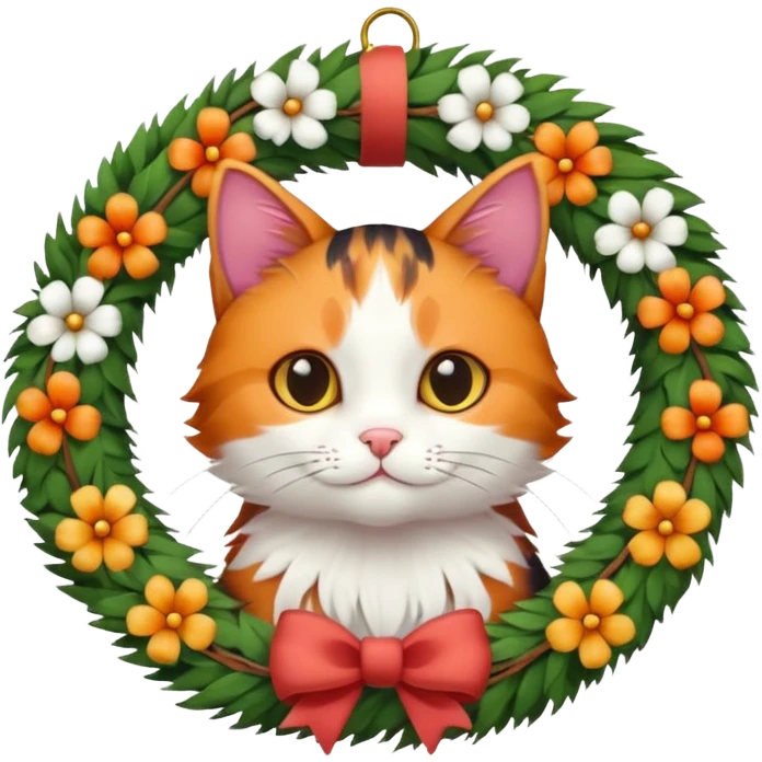 wreath cat emoji
