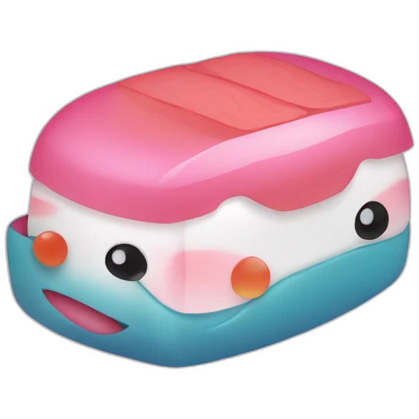 cute sushi in pink and azure colors emoji
