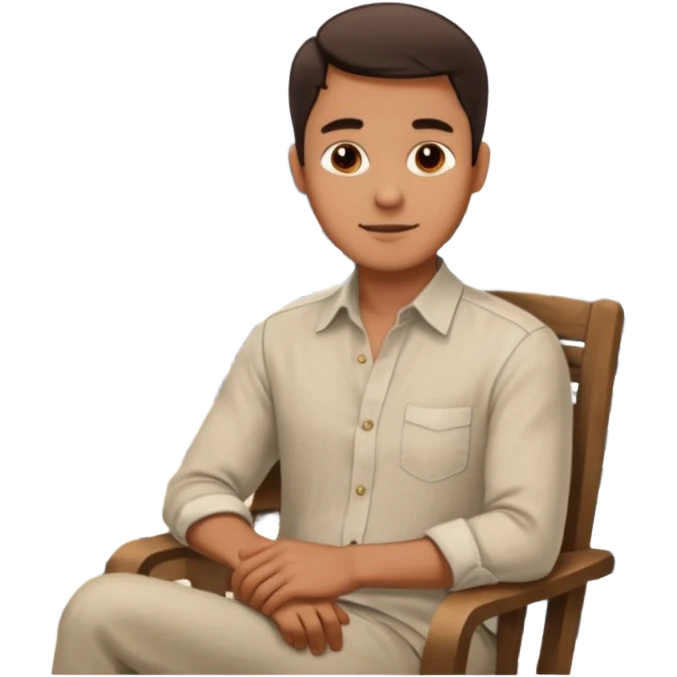 Man + chair + city view, Balcony Sitters emoji