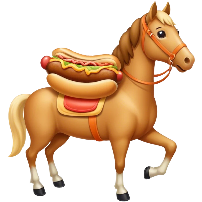 Peach hotdog horse  emoji