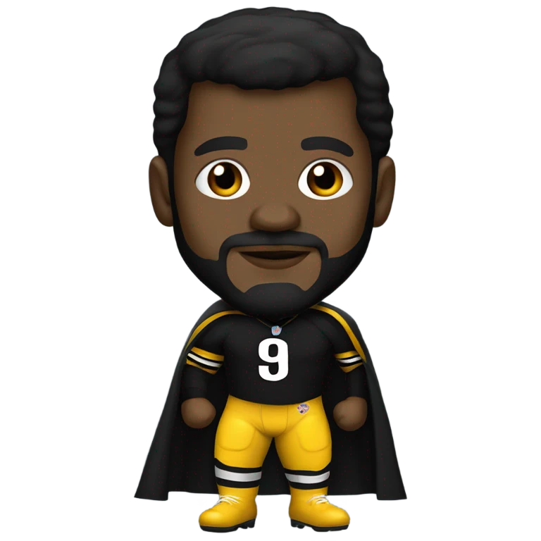 Mean Joe green Pittsburgh Steelers player in uniform with black cape emoji