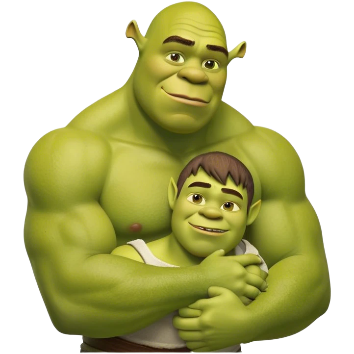 Gay shrek huging man emoji