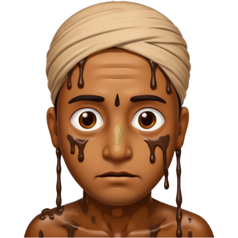 Indian man very dirty with brown slime emoji
