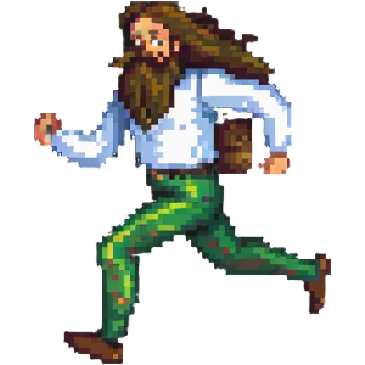 running man with long beard emoji