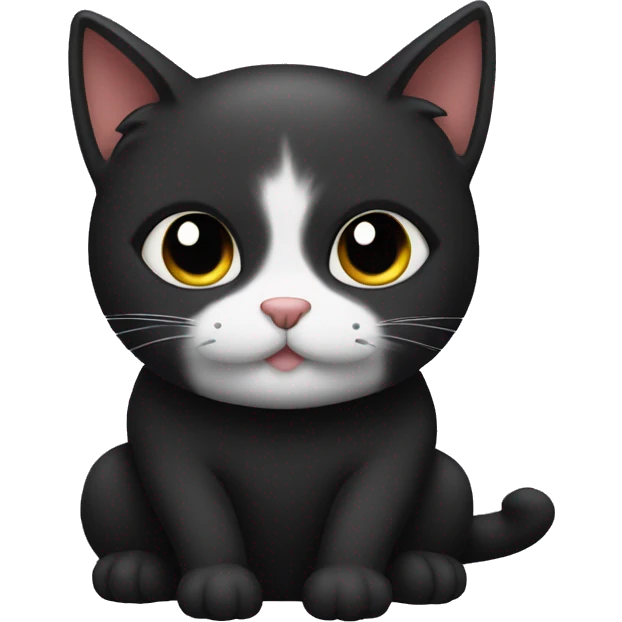 All black cat sitting down emoji