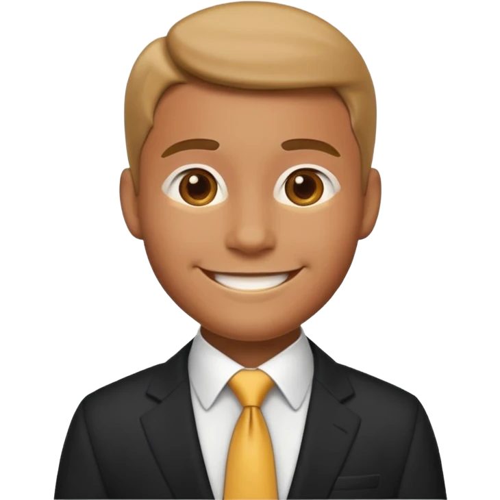 business man in suit and tie, apple emoji style emoji