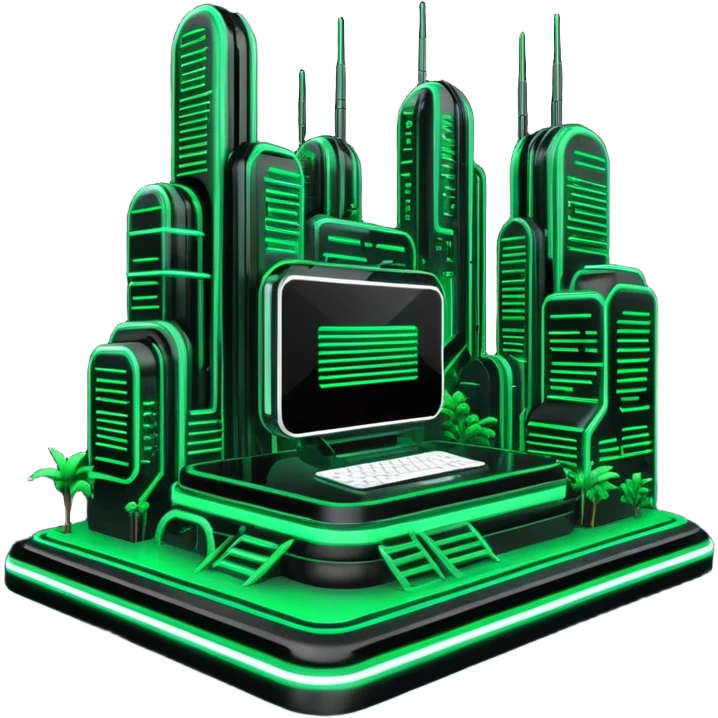  Black And Green Cyber Aesthetic Scenery Deco emoji