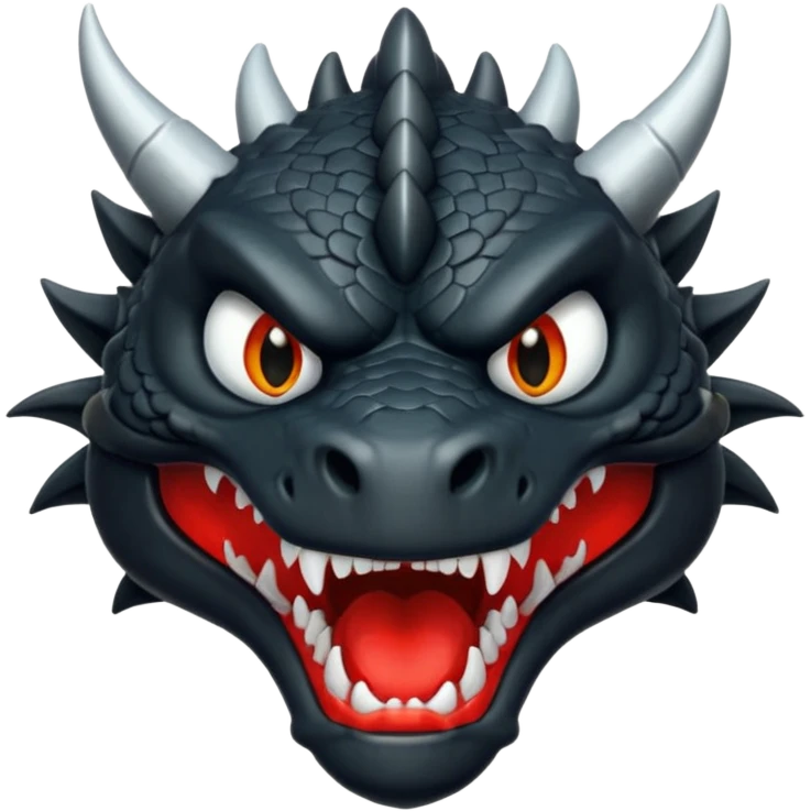 Angry black dragon, mouth closed emoji