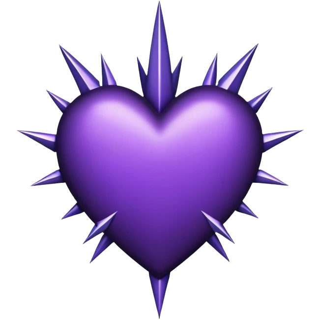 Dark purple heart with spikes emoji