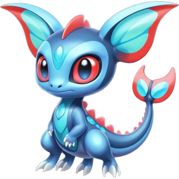 Iridescent Translucent Bioluminescent Diaphanous Meloetta-Salamence-Stitch-Toothless-Fakémon-creature-hybrid emoji