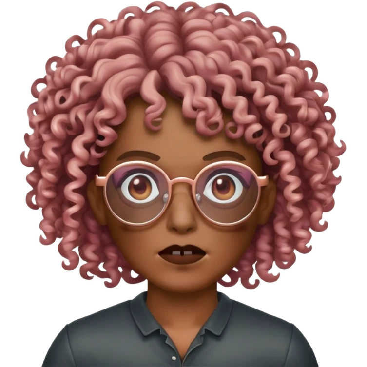 curlyhead zombie using rose gold glasses memoji emoji