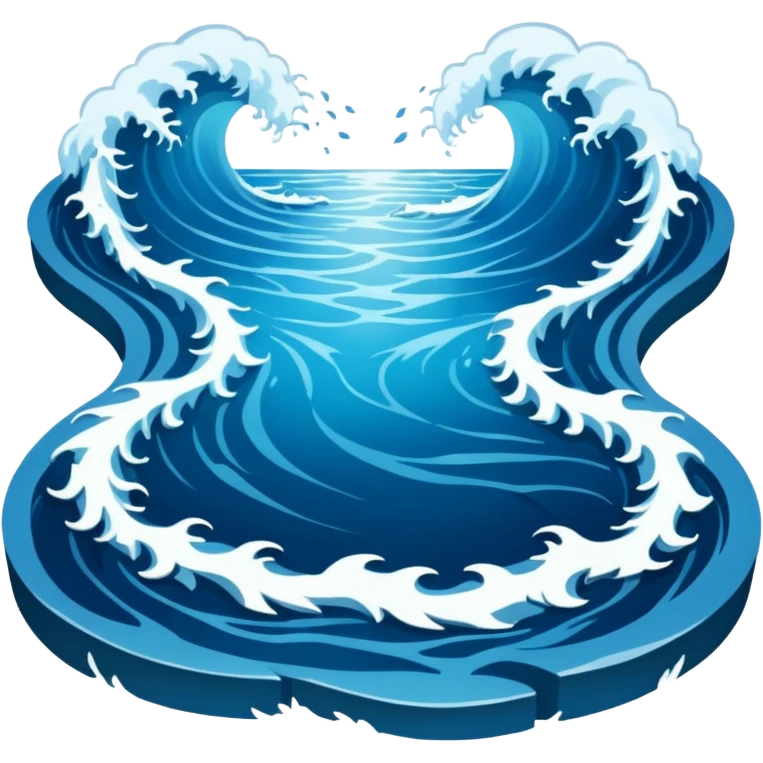 spliting of the sea in half, with a path in the middle emoji