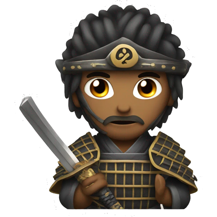 samurai and his swords fire emoji