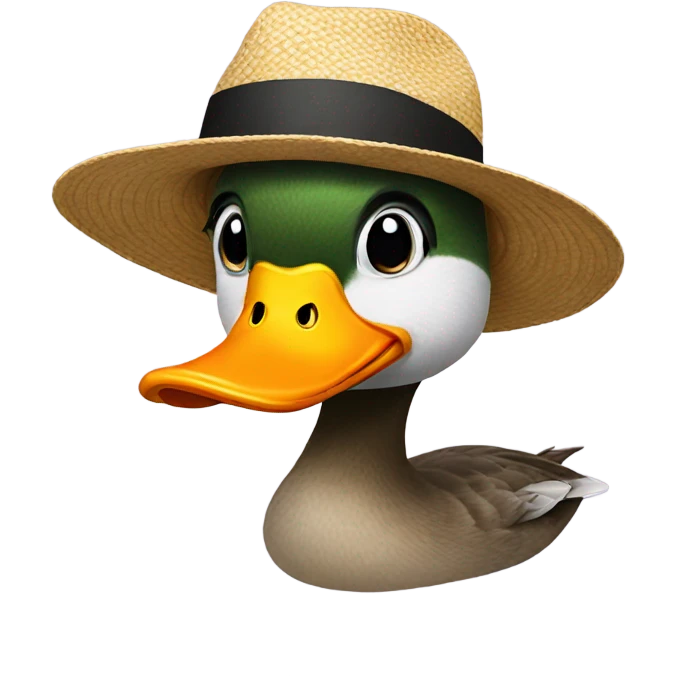 duck wearing a hat emoji