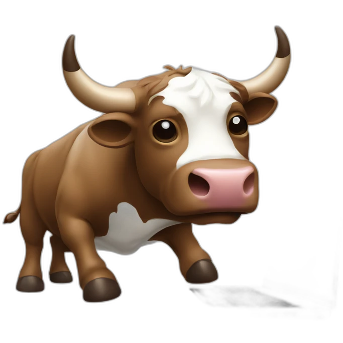 bull trading on laptop emoji
