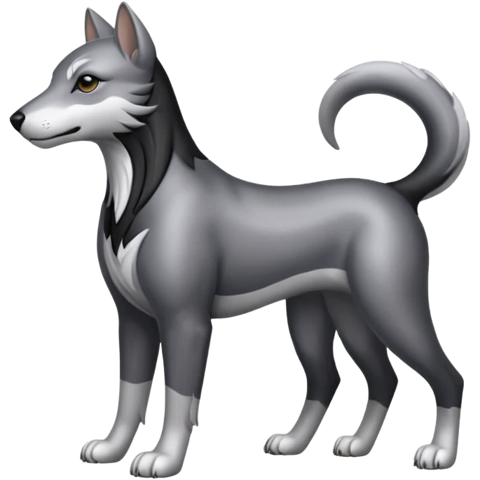 Silvery Resplendent Exotic Houndour-feline-beast emoji