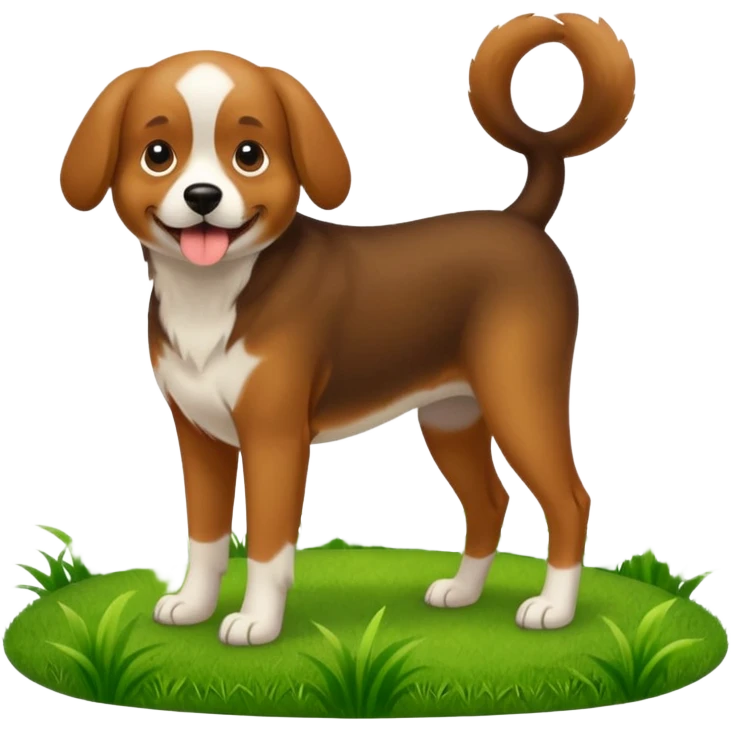 dog lifting leg on grass emoji