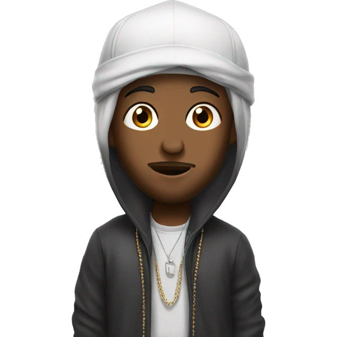 Nezy rapper with Muslim cap emoji