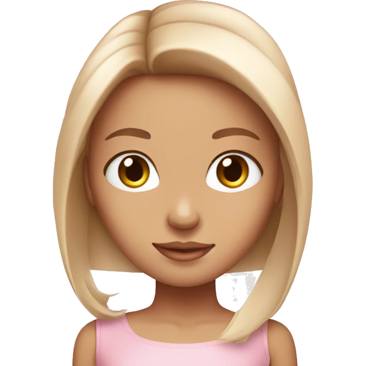 light pink bow on pretty girl with straight hair emoji