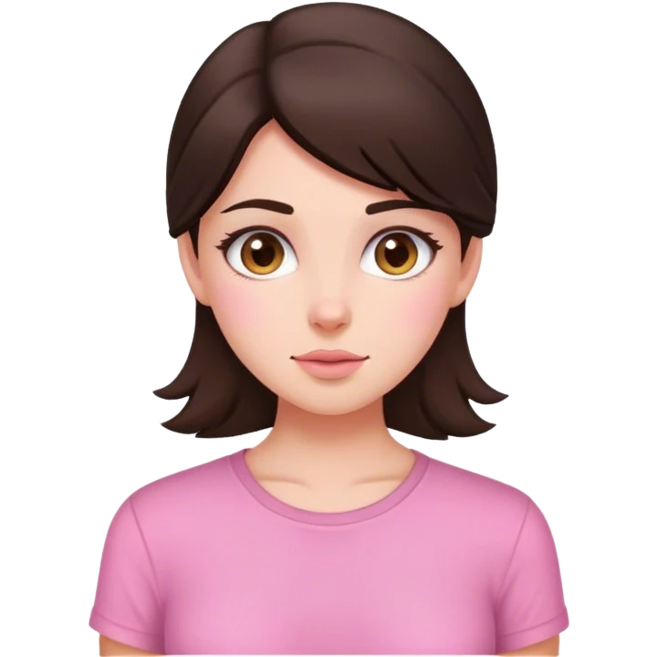 Brunette girl with soft skin and pink shirt emoji