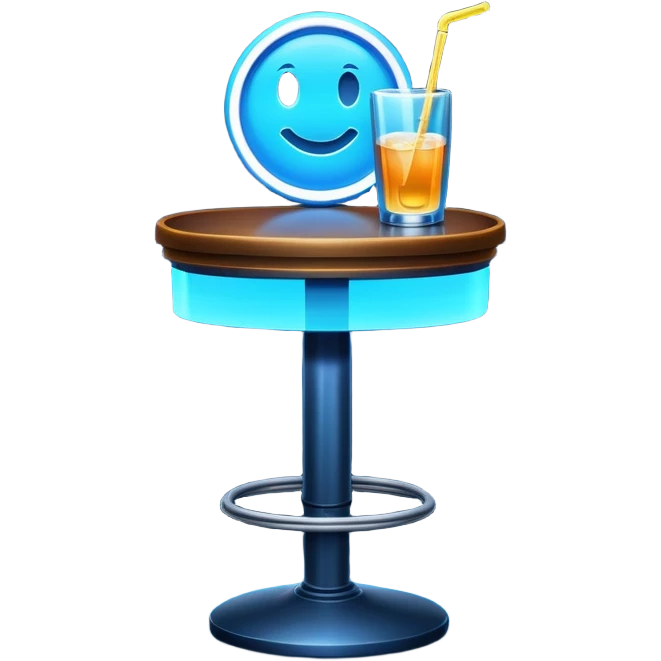 a blue sign on a nighttime bar emoji