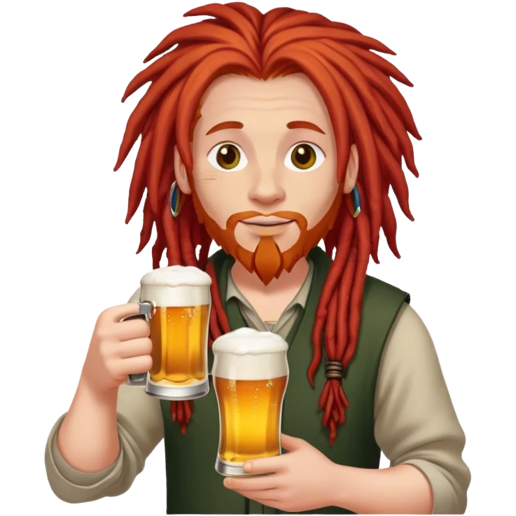 дредастый рыжий поцан с пивом emoji