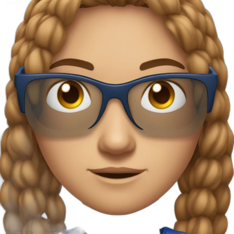 Une araignée qui porte des gosses lunettes marrons avec deux yeux ronds bleus style kawaï emoji
