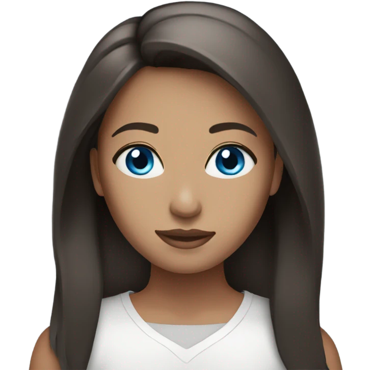 Women brunette blue eyes  emoji