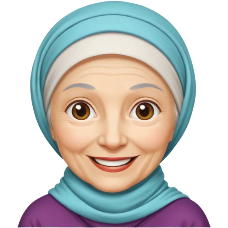 yaşlı beyaz tenli başörtülü teyze emoji