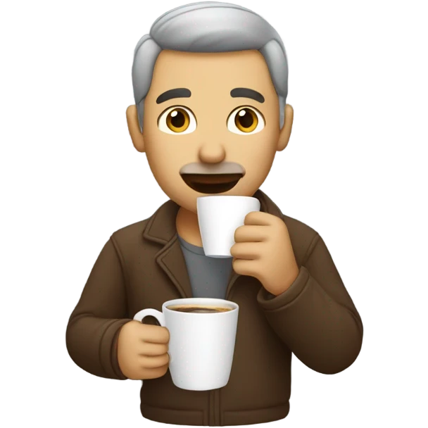 Man drinking coffee emoji